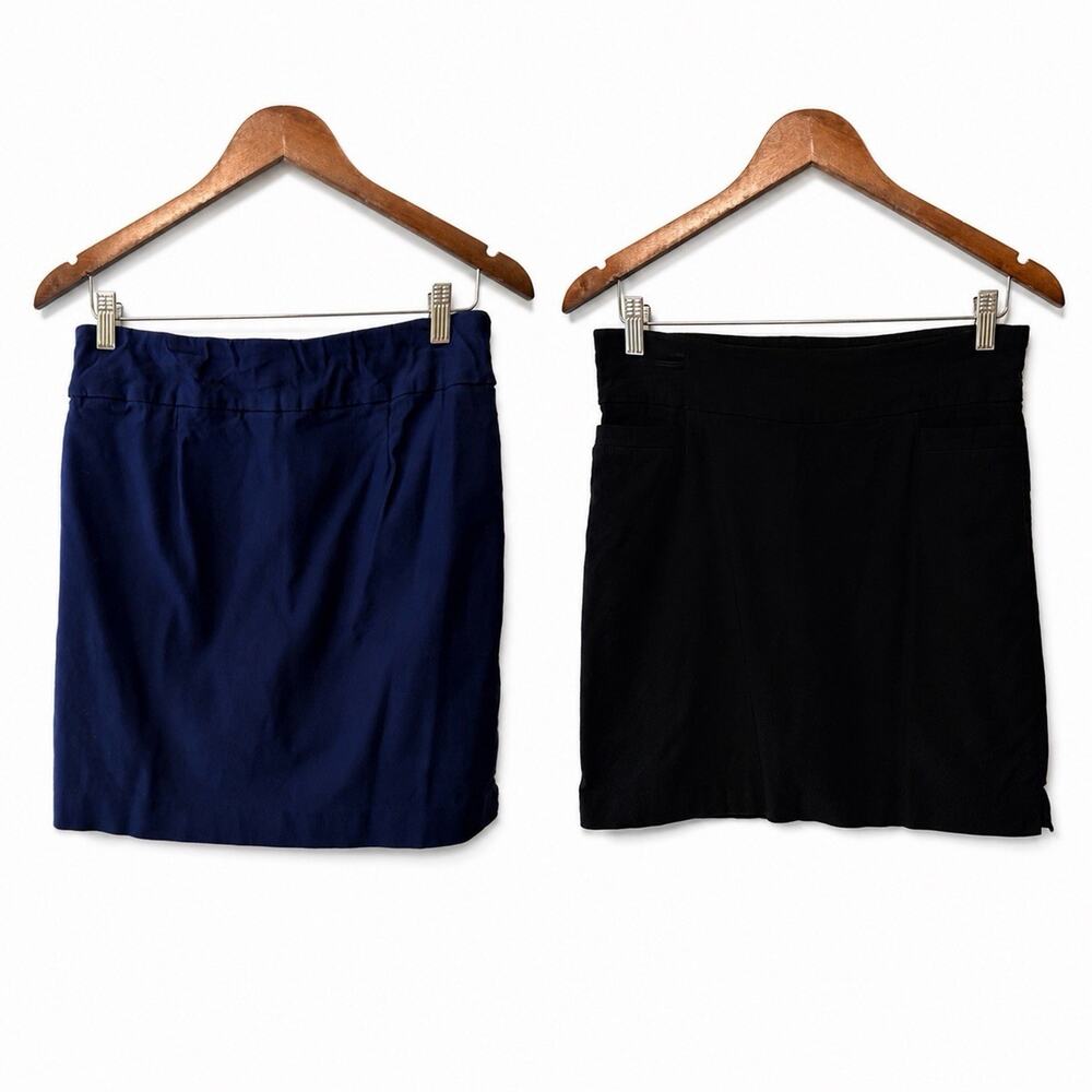 2 Womens‎ Tummy Control Pull-On Skort Sz 6 Stretch 1 Black 1 Navy Minimalist